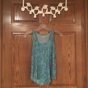 Mudd Blue Printed Tank Top
